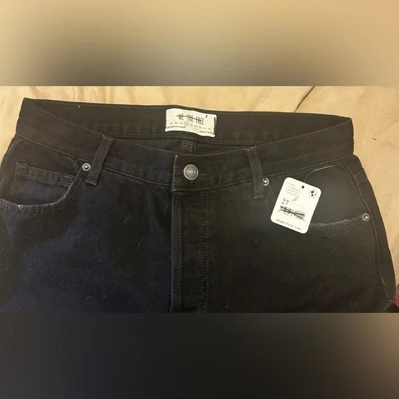 NWT Free People Maggie Mid-Rise Straight Cropped Jeans-Washed Black 27 - Picture 5 of 8